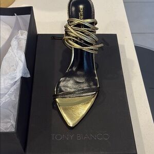 Tony Bianco MILLIE Gold and Black Women's Heels